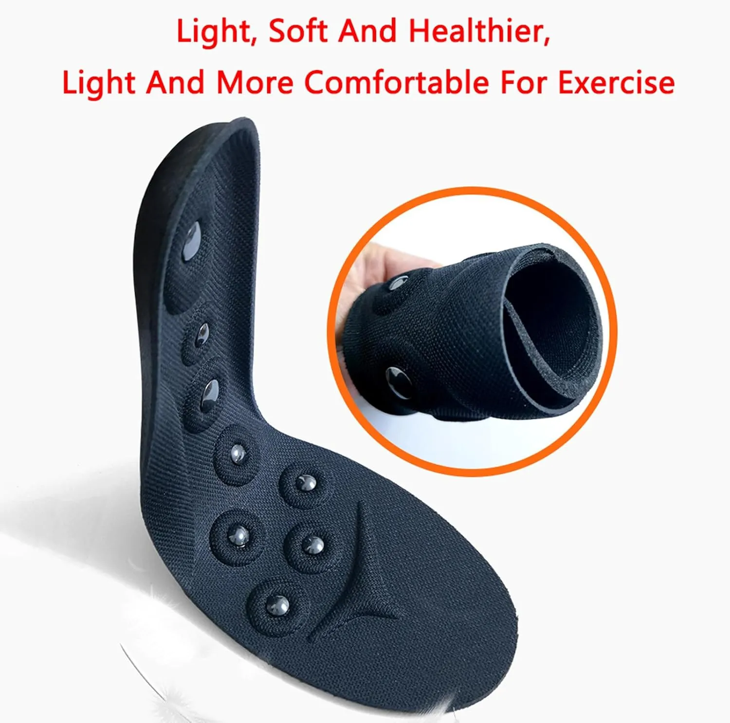 Massage Magnetic Acupressure Insoles, Acupressure Magnetic Massage Shoe Insoles, Foot Therapy Reflexology Orthotic Insoles for Flat Feet, Plantar Fasciitis,L,2 Pairs