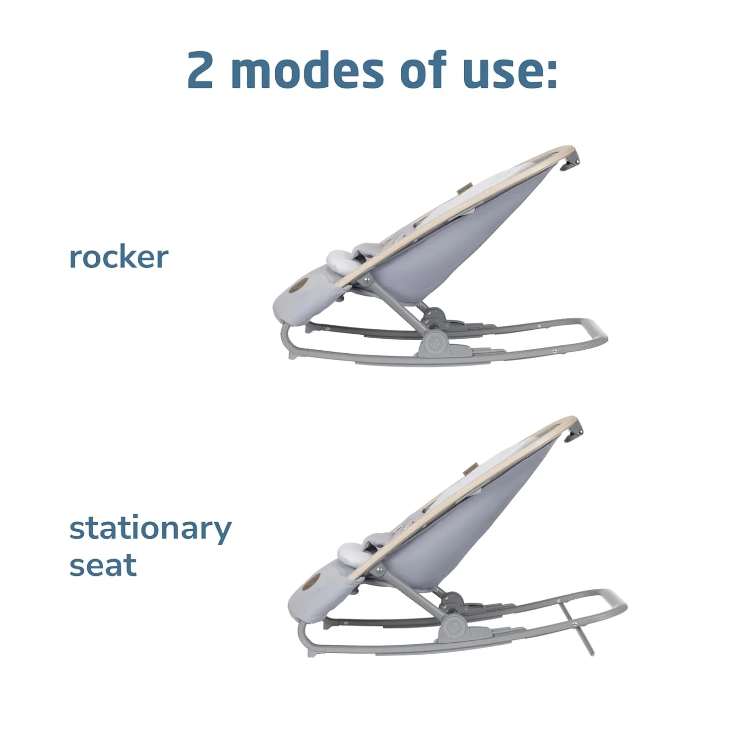 Maxi-Cosi Kori 2-in-1 Baby Bouncer Seat for Infants, Baby Rocker Chair, Portable Baby Bouncer, Classic Slate