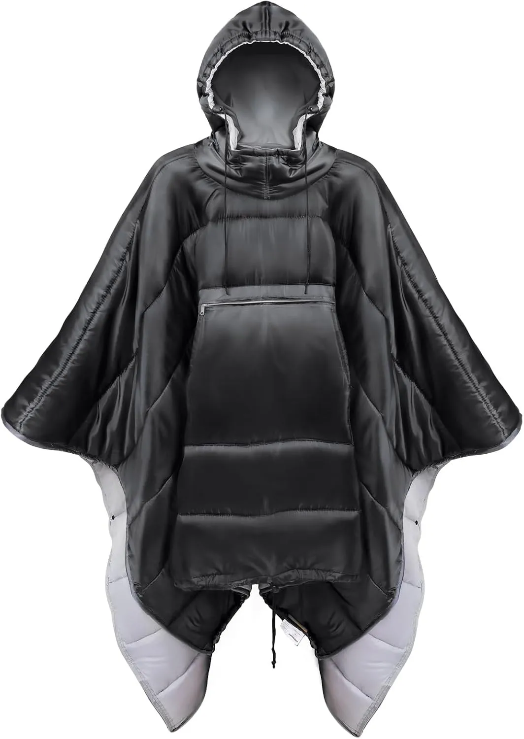 MAXOV Sleeping Bag Wearable Hooded Blanket XXL Winter Poncho Coat Outdoor Camping Warmth Quilt Blanket Water-resisitant Sleeping Bag Cloak Cape with Hat for Adult