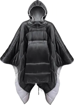 MAXOV Sleeping Bag Wearable Hooded Blanket XXL Winter Poncho Coat Outdoor Camping Warmth Quilt Blanket Water-resisitant Sleeping Bag Cloak Cape with Hat for Adult
