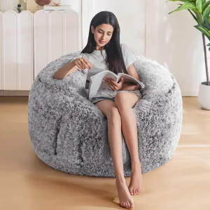 MAXYOYO Bean Bag Chair for Adults, Large 3 ft Bean Bag Chair with Foam Filling, Ultra Soft Fur Lazy Sofa for Living Room Bedroom, Machine Washable Cover