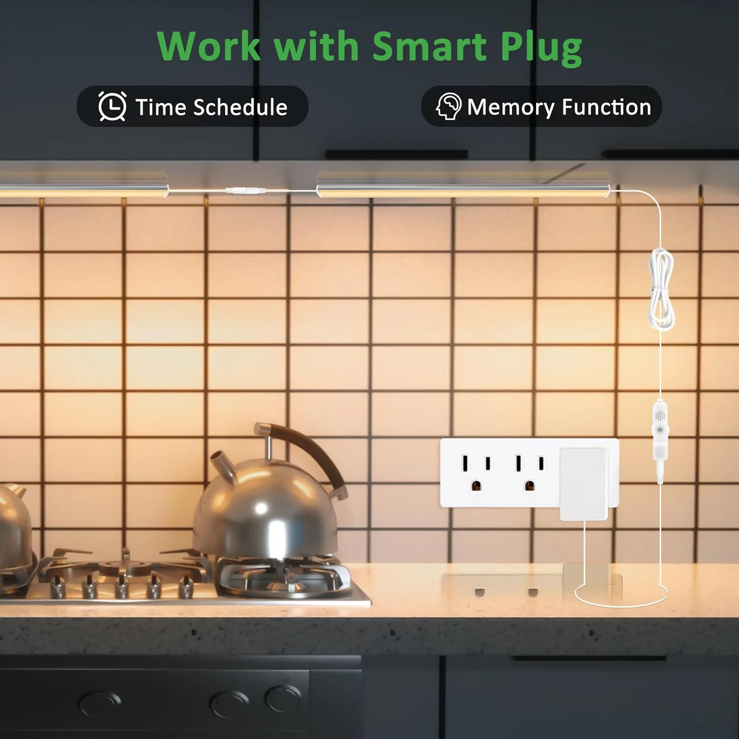 maylit Under Cabinet Lights Plug in, 6 Pcs 12 Inch Ultra Thin Under Cabinet Lighting, Super Bright Warm White Under Counter Lights for Kitchen, Dimmable Light for Cabinet, Counter, Workbench, Desk