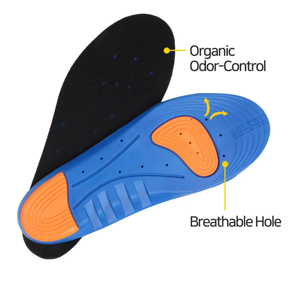 Memory Foam Shoe Inserts - Breathable Sport Shoe Insoles - Full Length Shoe Insert