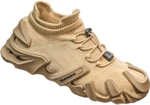 Men's fashionable breathable low-top knitted sports shoes - lightweight and shock-absorbing running shoes, suitable for gym and casual wear, comfortable all year round, with supportive insoles