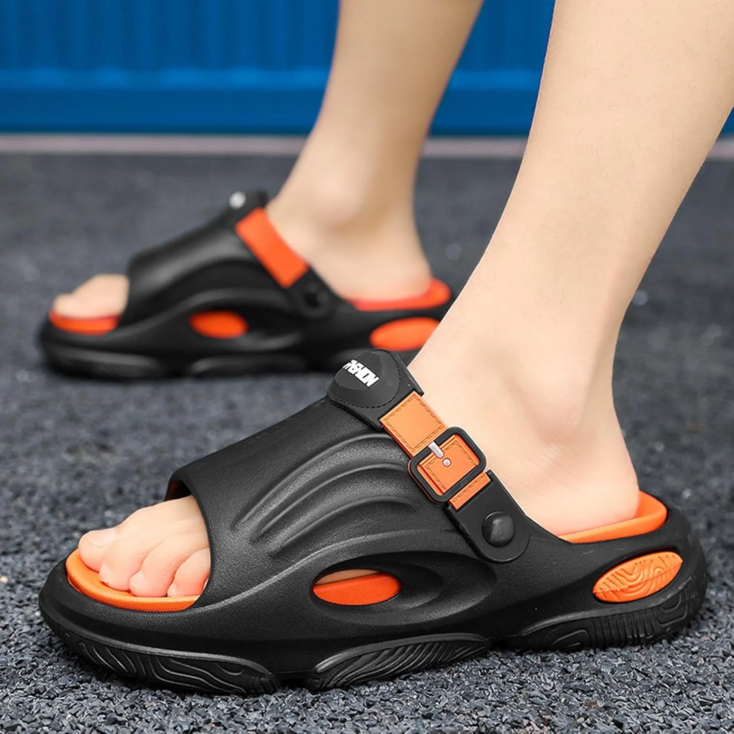 Men's Shallow Mouth Wide Casual Garden Shoes, Comfortable Swimming Pool Walking Shoes, Classic Lightweight Comfortable Beach Wading Shoes