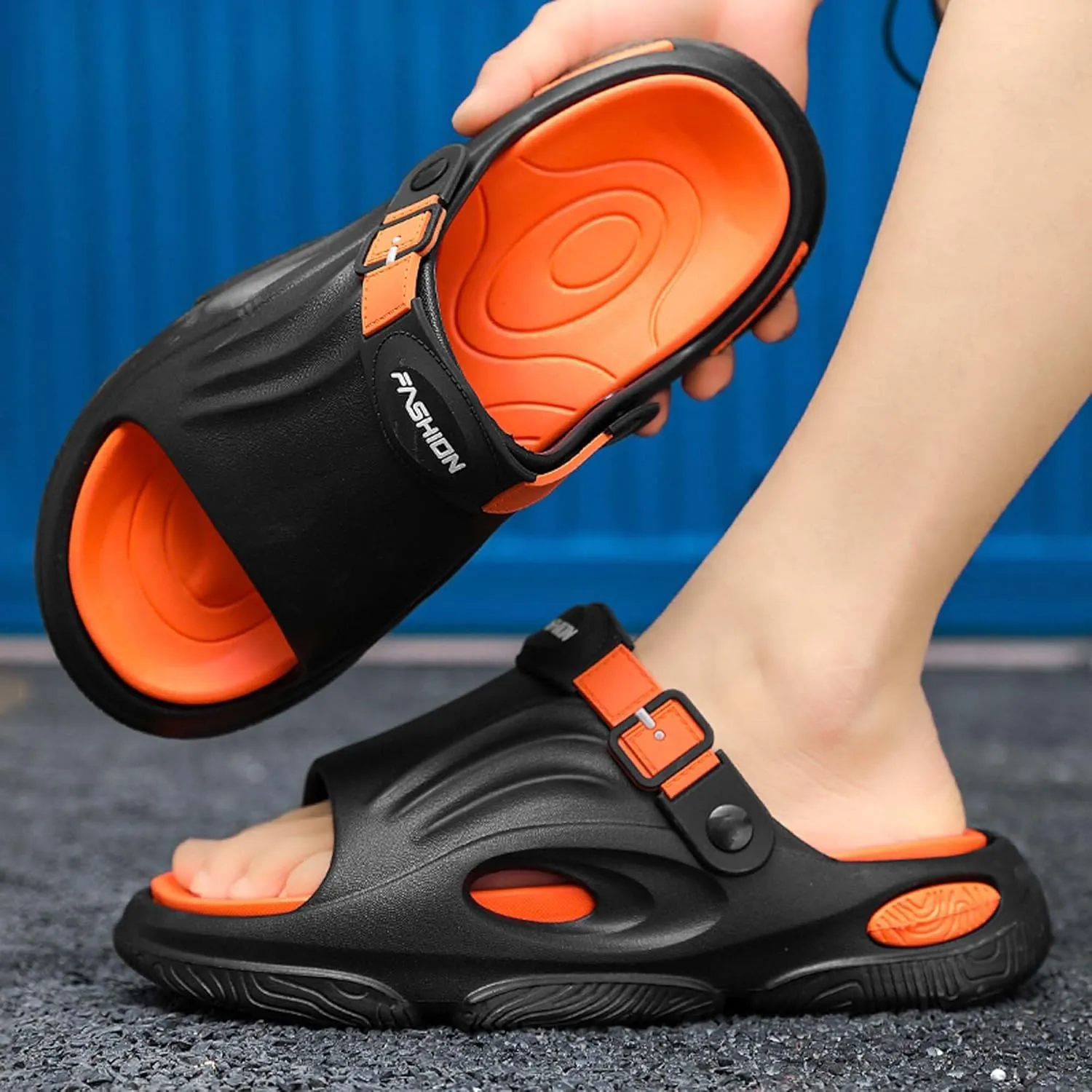 Men's Shallow Mouth Wide Casual Garden Shoes, Comfortable Swimming Pool Walking Shoes, Classic Lightweight Comfortable Beach Wading Shoes