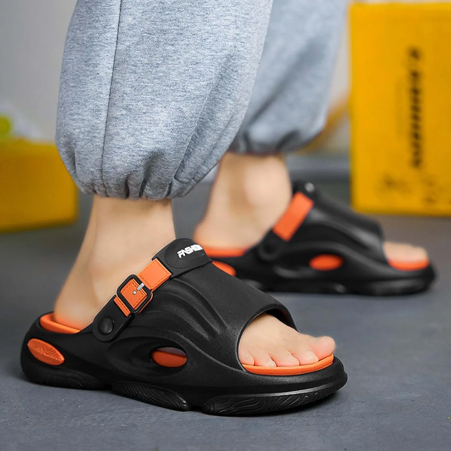Men's Shallow Mouth Wide Casual Garden Shoes, Comfortable Swimming Pool Walking Shoes, Classic Lightweight Comfortable Beach Wading Shoes