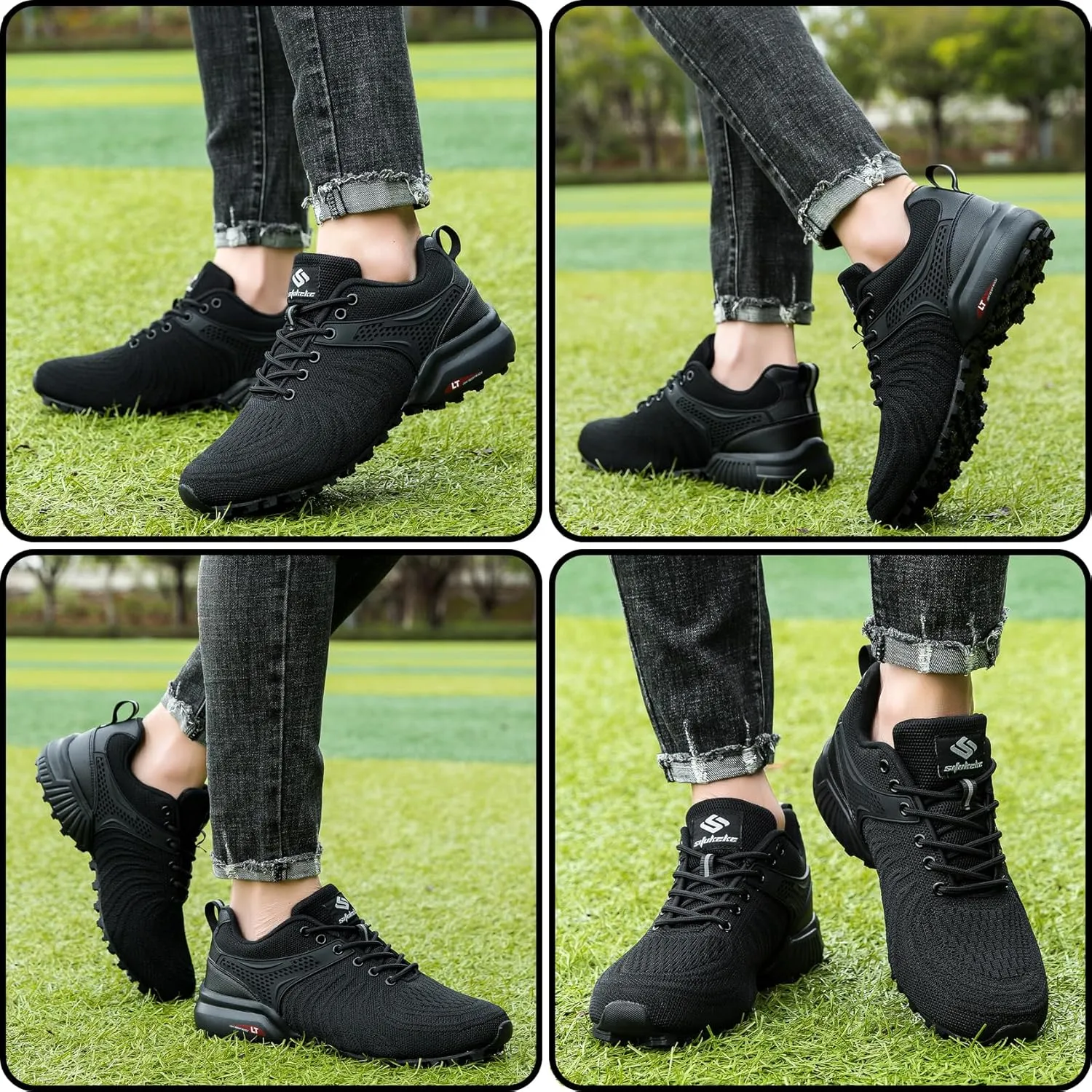 Men's Trail Running Shoes Lightweight Breathable Walking Hiking Sneakers Outdoor Athletic Tennis Cross Training Shoes