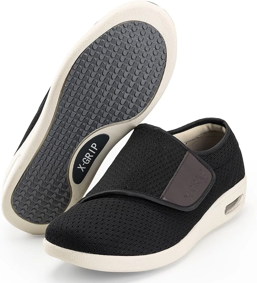 Men's Wide Width Diabetic Shoes Adjustable Closure for Arthritis Swollen Edema Plantar Fasciitis Swollen Feet Walking Shoes