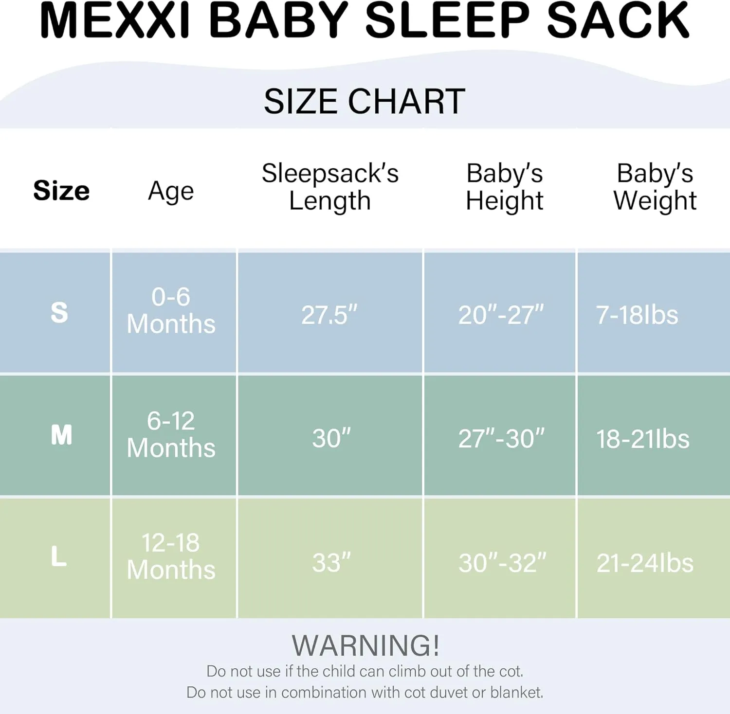 MEXXI Sleep Sack 1.0 TOG, Rayon Made from Bamboo Sleep Sack, Ultra Soft Wearable Blanket for Baby with 2-Way Zippers