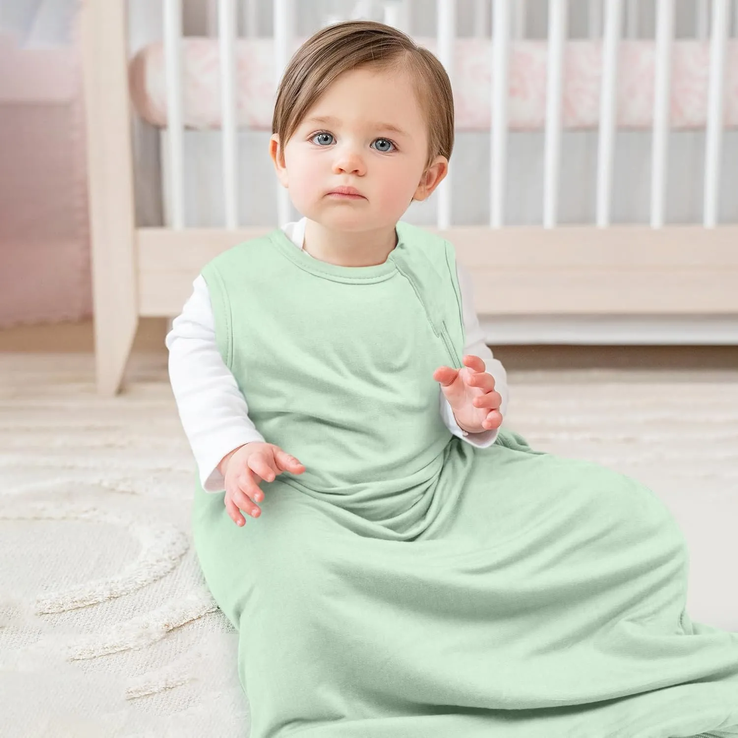 MEXXI Sleep Sack 1.0 TOG, Rayon Made from Bamboo Sleep Sack, Ultra Soft Wearable Blanket for Baby with 2-Way Zippers