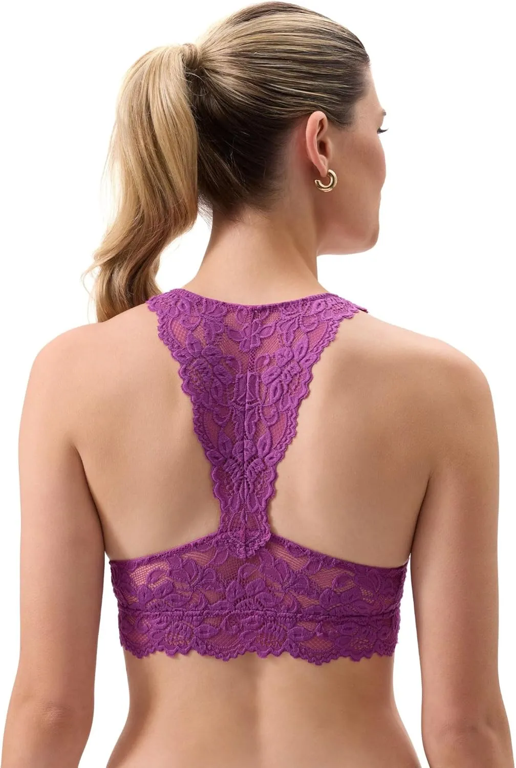 Mia Lace Bralette for Women, Unpadded and Unlined Wireless Bra, Perfect Racerback Everyday Lingerie