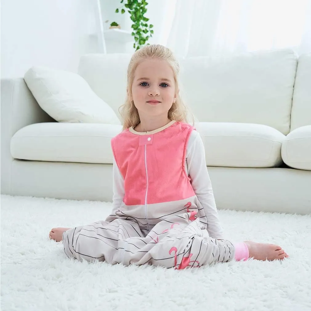 MICHLEY Toddler Sleeping Sack with Feet Newborn Infant Sleeveless Sleeping Bag 2-Way Zipper Baby Wearable Blanket for Walkers,Pink Bird,3-5T