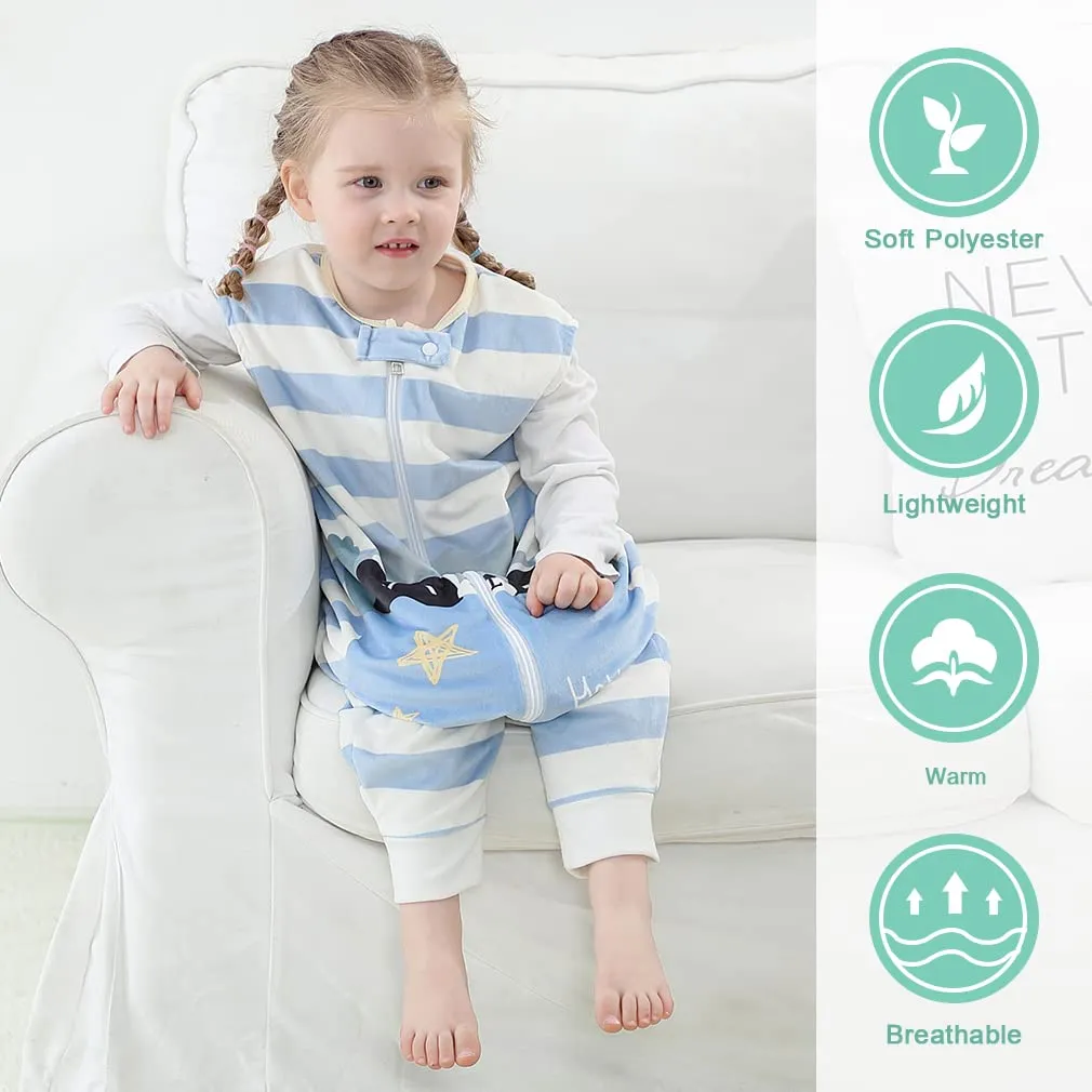 MICHLEY Unisex Baby Wearable Blanket Autumn Winter Toddler Sleeveless Sleeping Bag with Feet,Huanxiong,1-3T