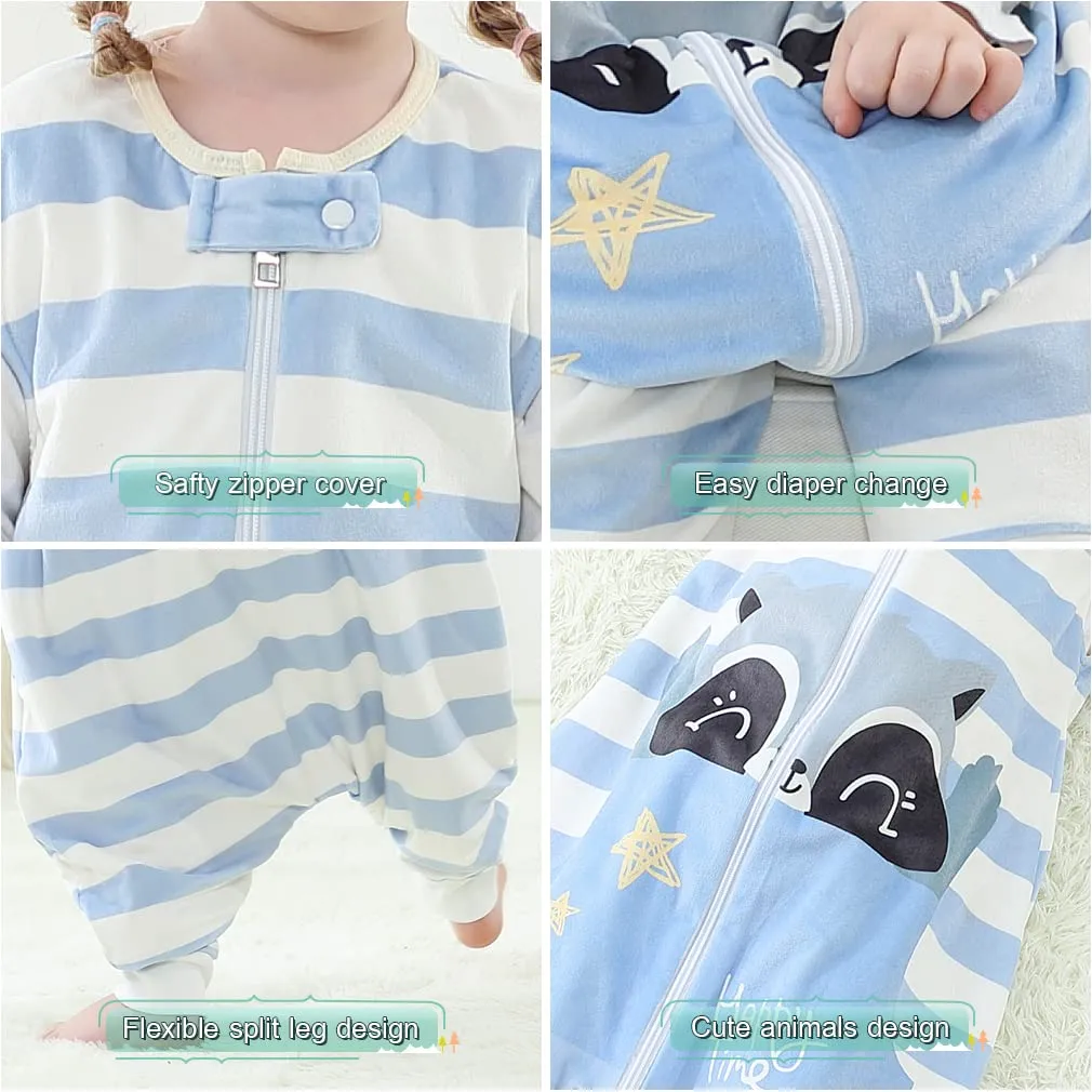 MICHLEY Unisex Baby Wearable Blanket Autumn Winter Toddler Sleeveless Sleeping Bag with Feet,Huanxiong,1-3T