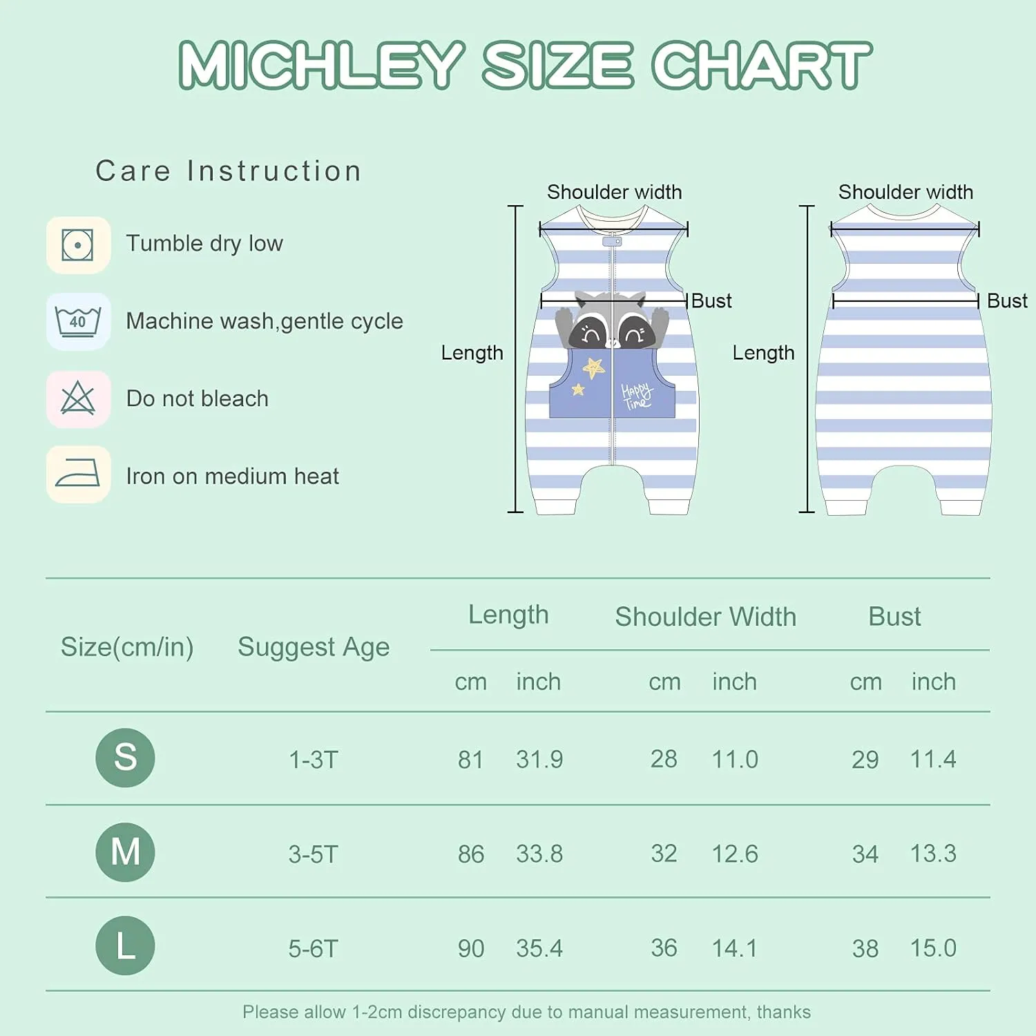 MICHLEY Unisex Baby Wearable Blanket Autumn Winter Toddler Sleeveless Sleeping Bag with Feet,Huanxiong,1-3T