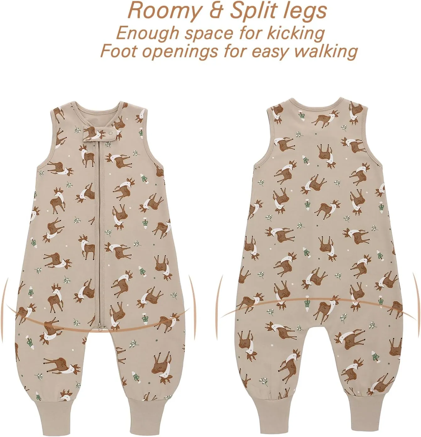 Miracle Baby Sleeping Sack with Feets TOG 0.5 100% Cotton Sleeveless Baby Wearable Blanket Baby Sleeping Bag