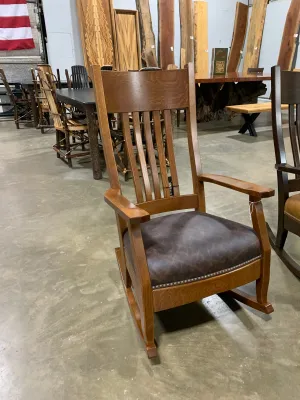 Mission Rocker Texas Leather