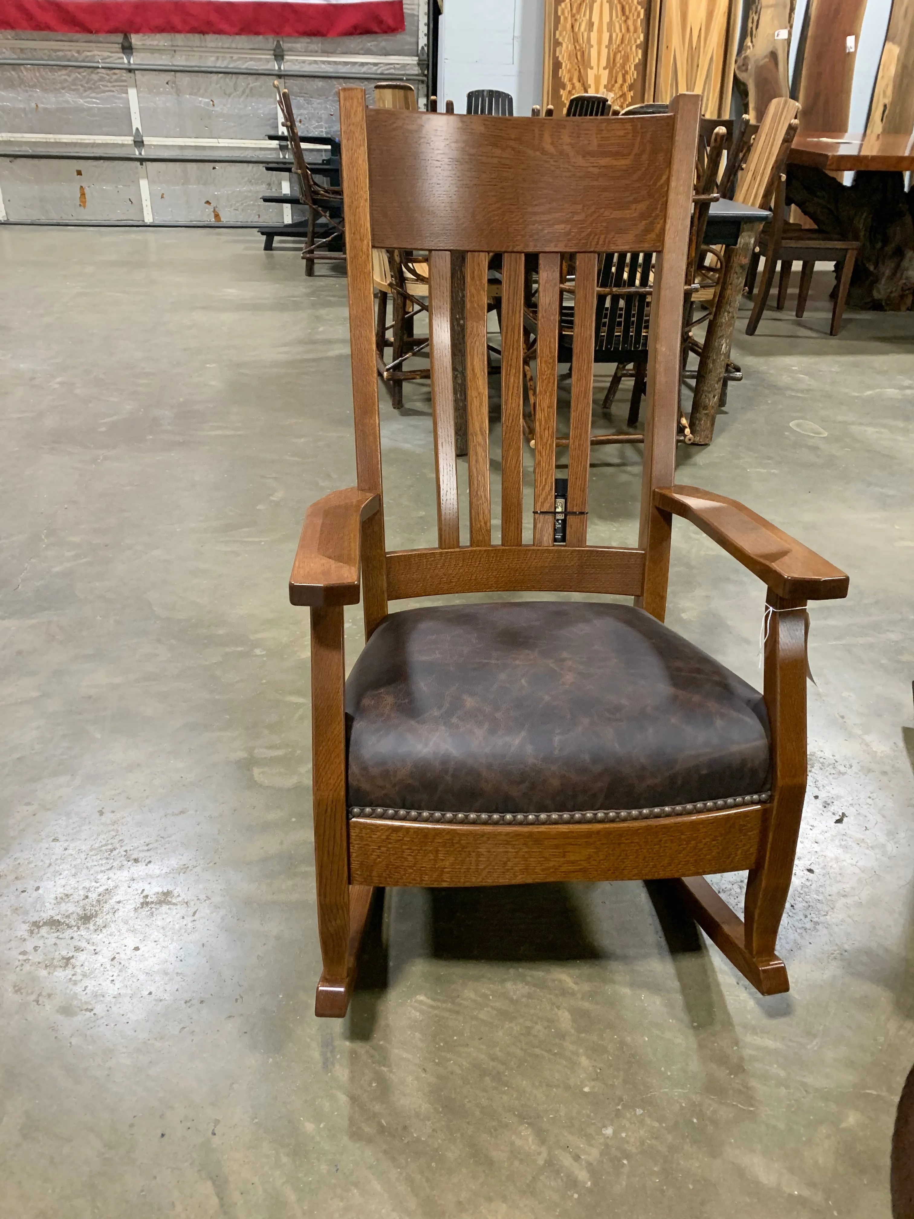 Mission Rocker Texas Leather