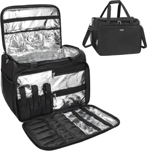 MONSTINA Professional Hairdressing Bag,Hairstylist Travel Bag,Cosmetics Beauty Hairdresser Bag with Shoulder Strap,Hair Makeup Salon Organizer Bag for Barber Insulation Material