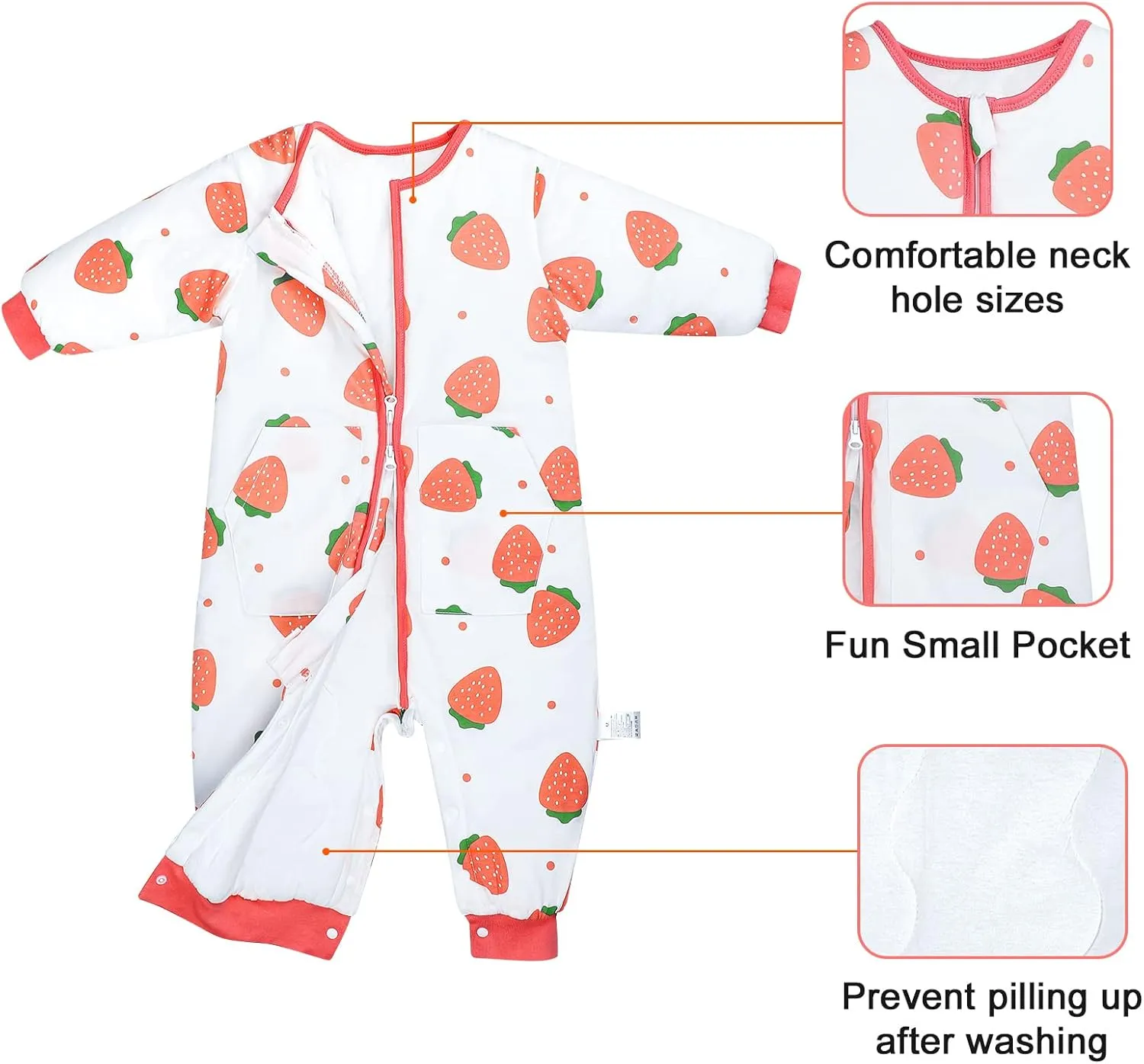 MooMoo Baby Sleep Sack with Feet 2.5 Tog Toddler Sleeping Sack for Winter Warm Wearable Blanket for Baby Cotton
