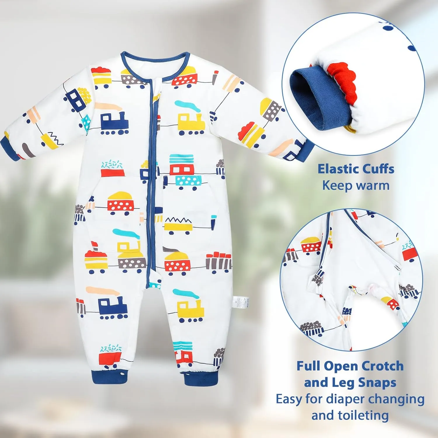 MooMoo Baby Sleep Sack with Feet 2.5 Tog Toddler Sleeping Sack for Winter Warm Wearable Blanket for Baby Cotton