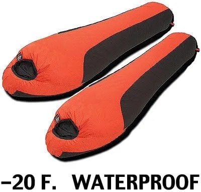 Mummy Sleeping Bags: Matched PAIR High Peak Mt. Rainier WATERPROOF ~ Minus 20 Degree F. -20 F. ~ Set of 2