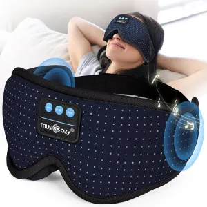 MUSICOZY White Noise Sleep Mask Headphones with 16 Soothing Sounds, Bluetooth Sleep Mask 3D Wireless Music Sleeping Headphones for Side Sleeper