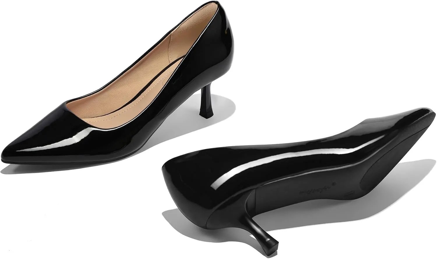 mysoft Kitten Heels for Women Low Heel Pumps 2 Inch Closed Toe Wedding Dress Shoes