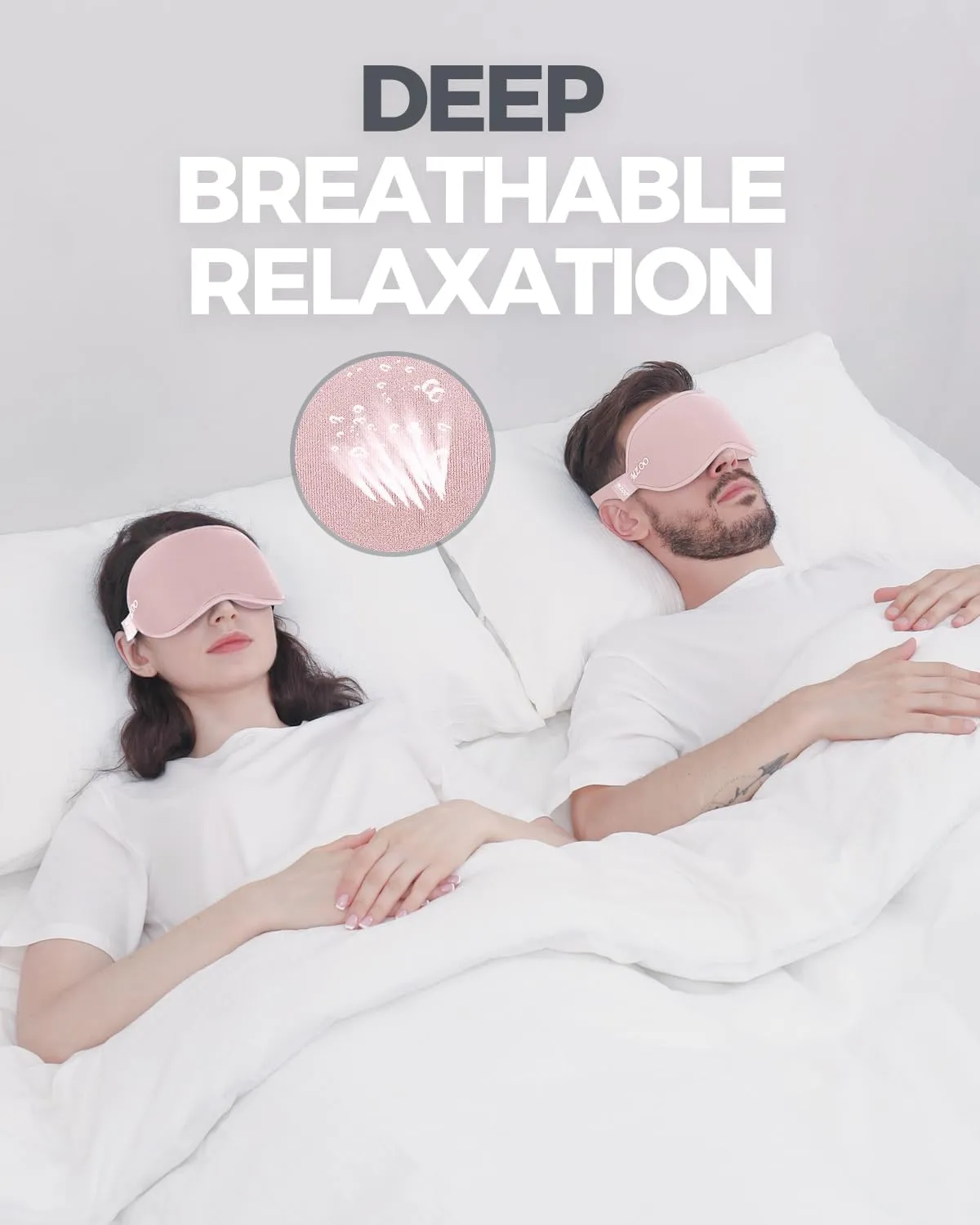 MZOO Luxury Pink Sleep Mask for Back and Side Sleeper, Completely Block Out Light Sleeping Eye Mask for Women Men, Zero Eye Pressure 3D Contoured Night Blindfold, Breathable & Soft Eye Shade Cover