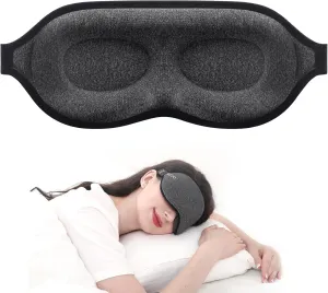 MZOO Luxury Sleep Mask for Back and Side Sleeper, Completely Block Out Light Sleeping Eye Mask for Women Men, Zero Pressure 3D Contoured Night Blindfold, Breathable & Soft Eye Shade Cover