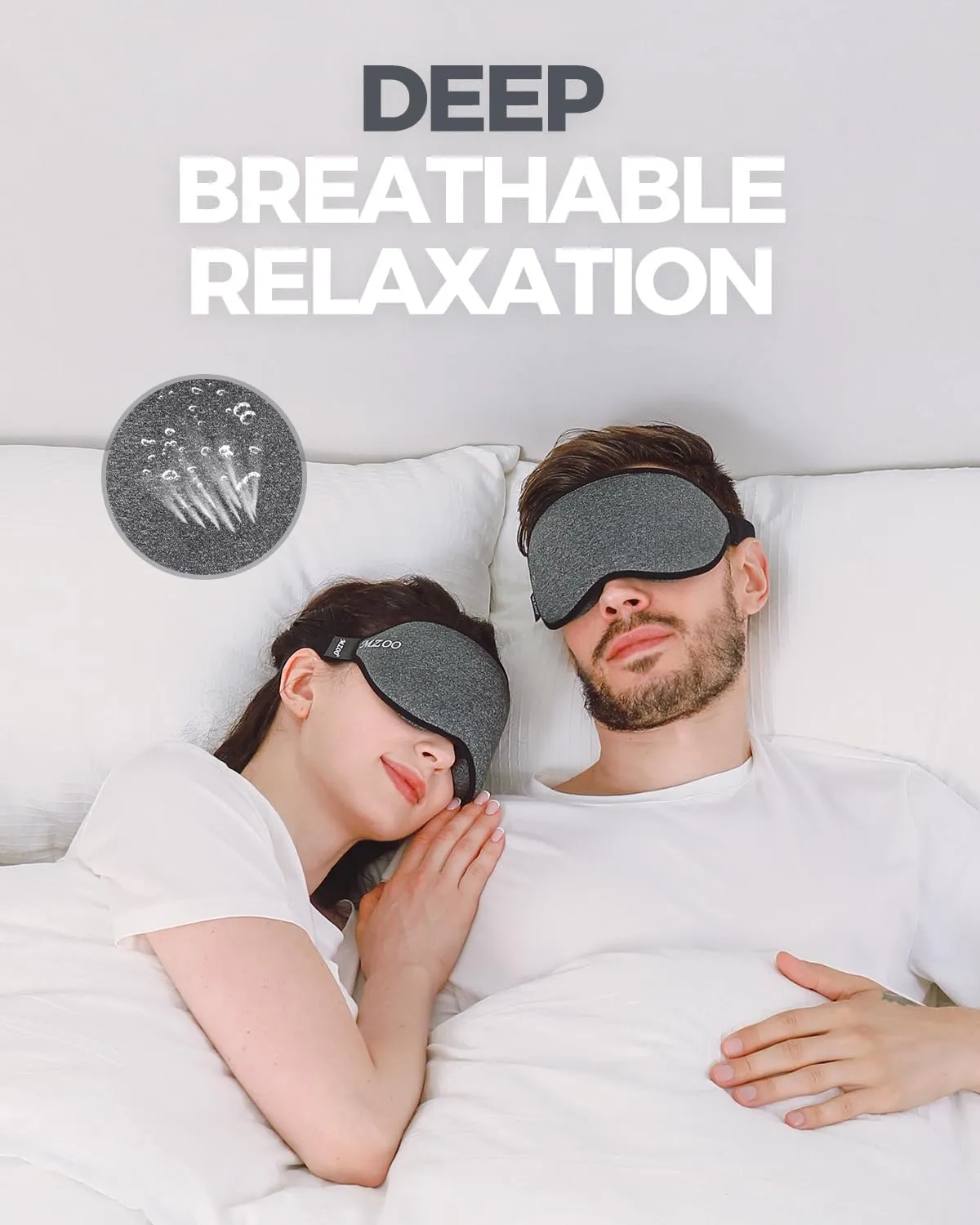 MZOO Luxury Sleep Mask for Back and Side Sleeper, Completely Block Out Light Sleeping Eye Mask for Women Men, Zero Pressure 3D Contoured Night Blindfold, Breathable & Soft Eye Shade Cover