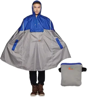 NEW Lightweight Cycling Rain Poncho Breathable Bike Hooded Raincoat Rain Cape with Reflector Strips