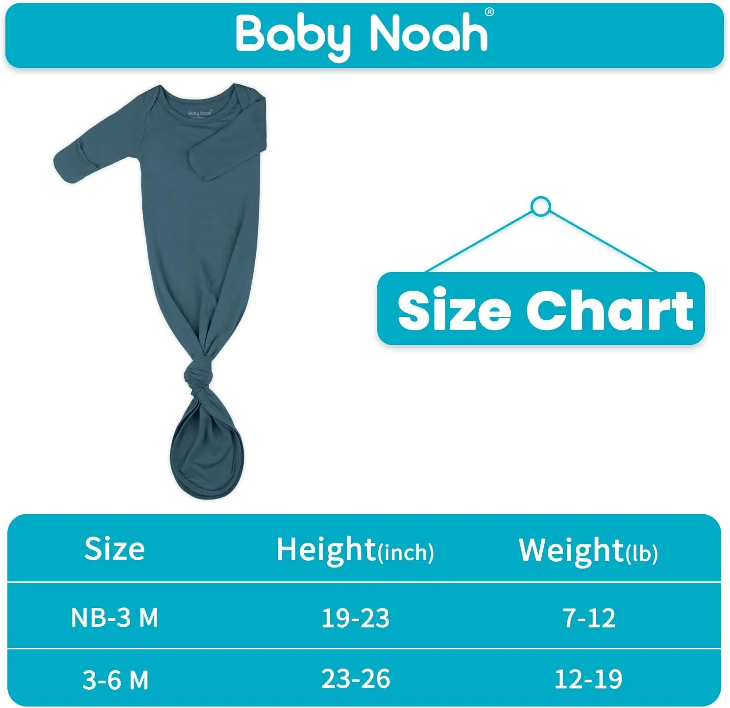 Newborn Baby Knotted Gown, Super Soft Silky Infant Long Sleeve Sleeper for Baby Girl and Boy Sleeping Bag with Hat