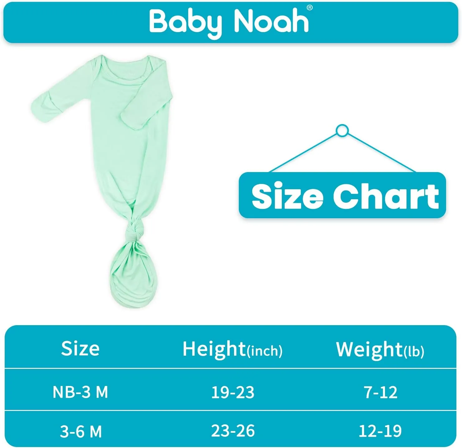 Newborn Baby Knotted Gown, Super Soft Silky Infant Long Sleeve Sleeper for Baby Girl and Boy Sleeping Bag with Hat
