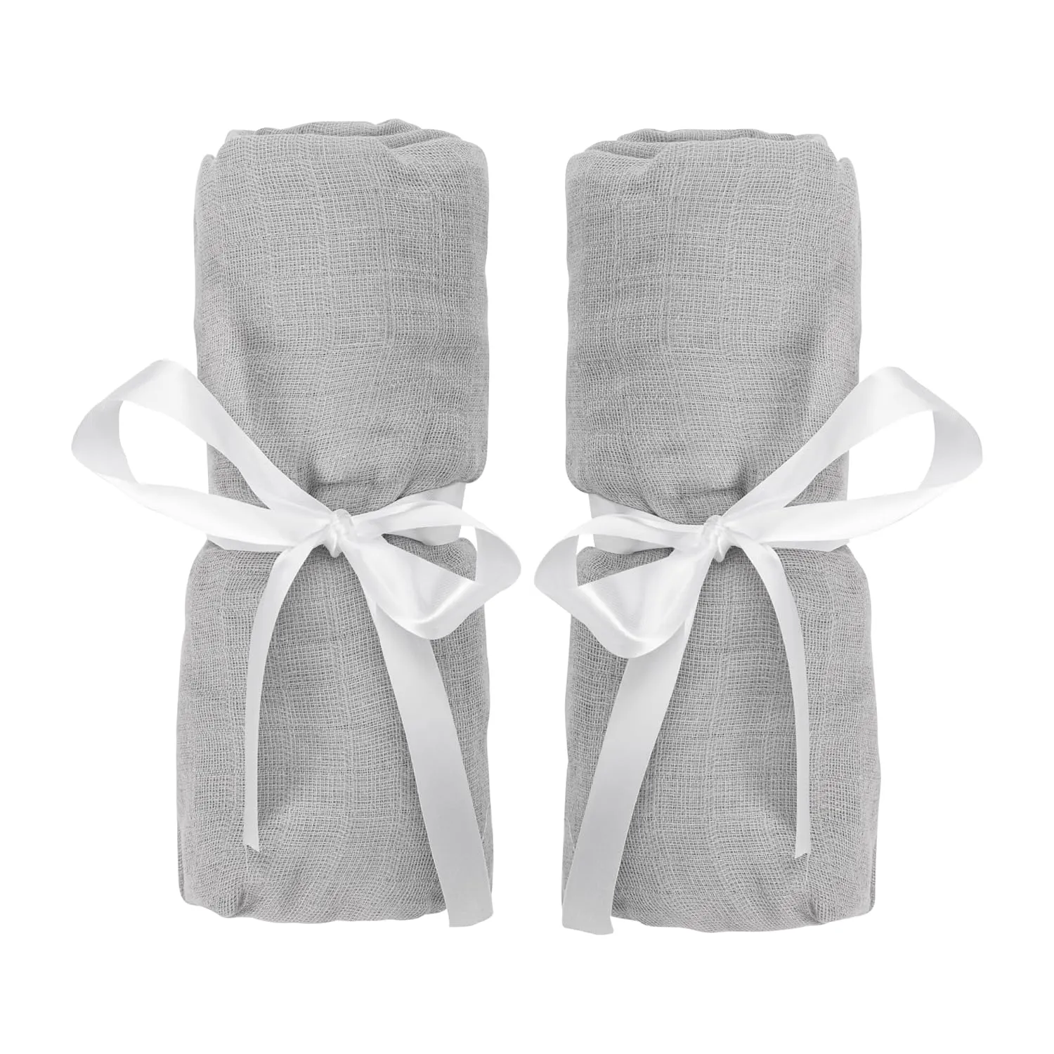 Newton Baby Fitted Sheets for Bassinet & Bedside Sleeper (2-Pack) - Ultra-Breathable, Washable and Ultra-Soft, 100% Muslin Cotton, 19" x 35", Grey