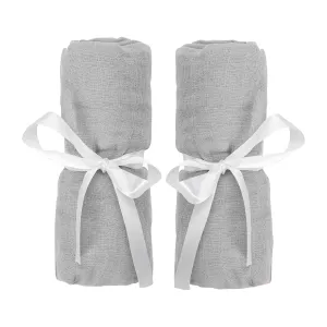 Newton Baby Fitted Sheets for Bassinet & Bedside Sleeper (2-Pack) - Ultra-Breathable, Washable and Ultra-Soft, 100% Muslin Cotton, 19" x 35", Grey