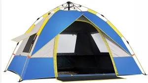 NIEH Tents Dome Frame Pop-Up Portable One-Door Three-Window Spring Outing Camping for 2-3 People Outdoor Camping Thickened Rainstorm-Proof Automatic Pop-up Sunscreen