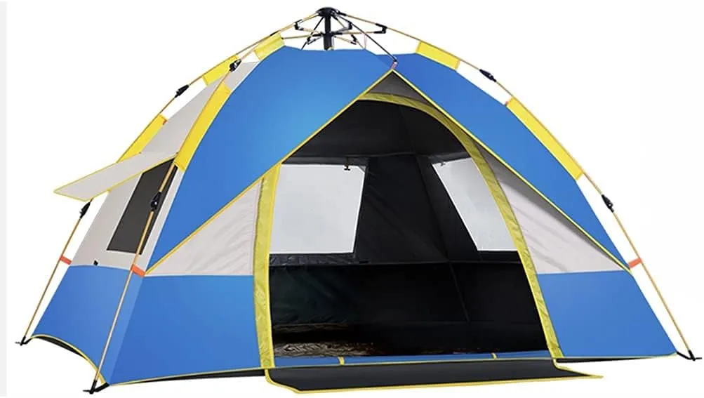 NIEH Tents Dome Frame Pop-Up Portable One-Door Three-Window Spring Outing Camping for 2-3 People Outdoor Camping Thickened Rainstorm-Proof Automatic Pop-up Sunscreen