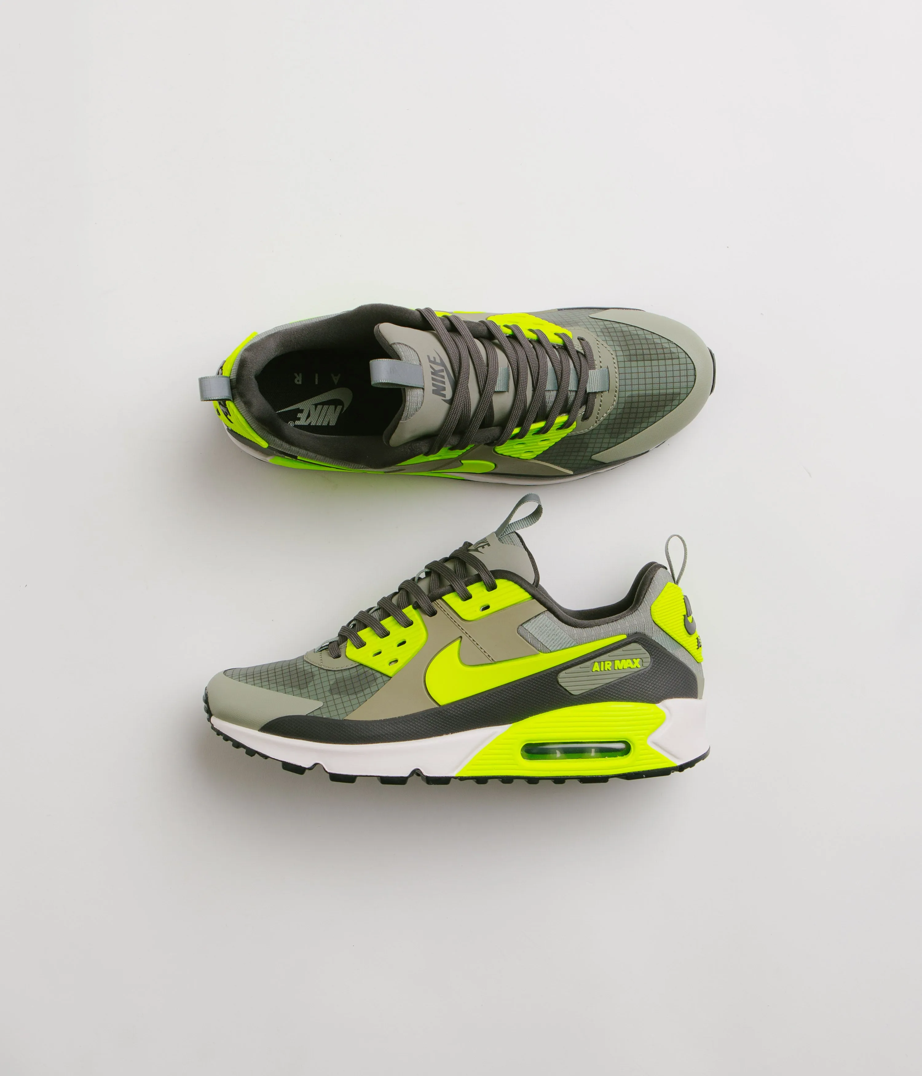 Nike Air Max 90 Drift Shoes - Light Army / Volt - Cargo Khaki - Cave Stone