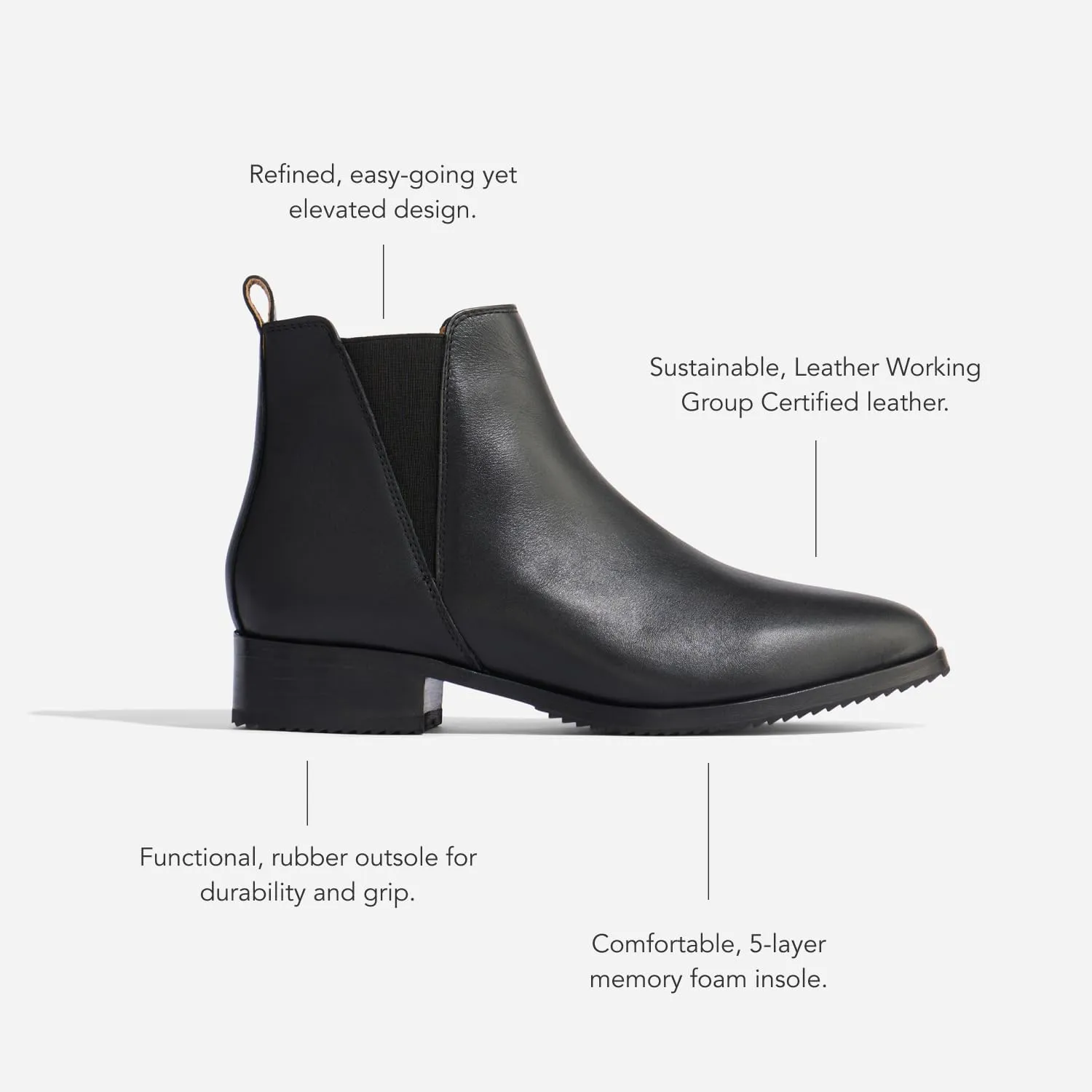 Nisolo Eva Everyday Chelsea Boots for Women, from Dressy Casual to Any Occasions, Water-Resistant & Breathable Leather Upper, Memory Foam Cushioned Insoles for Comfort, True to Size