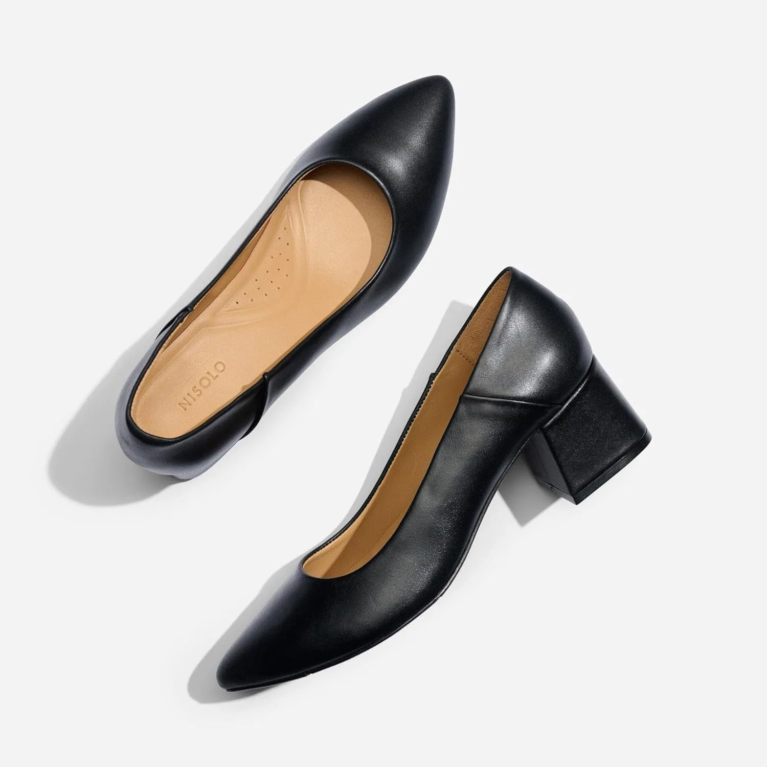Nisolo Women's Fiorela Go-to Heels, from Dressy Casual to Any Occasions, 2" Heel Height, Soft & Breathable Leather Construction, Cushioned Memory Foam Insoles for Comfort, True to Size