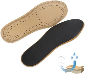 NOLITOY 1pair Ultra Thin Breathable Leather Insoles for Athletic Casual Shoes Support s