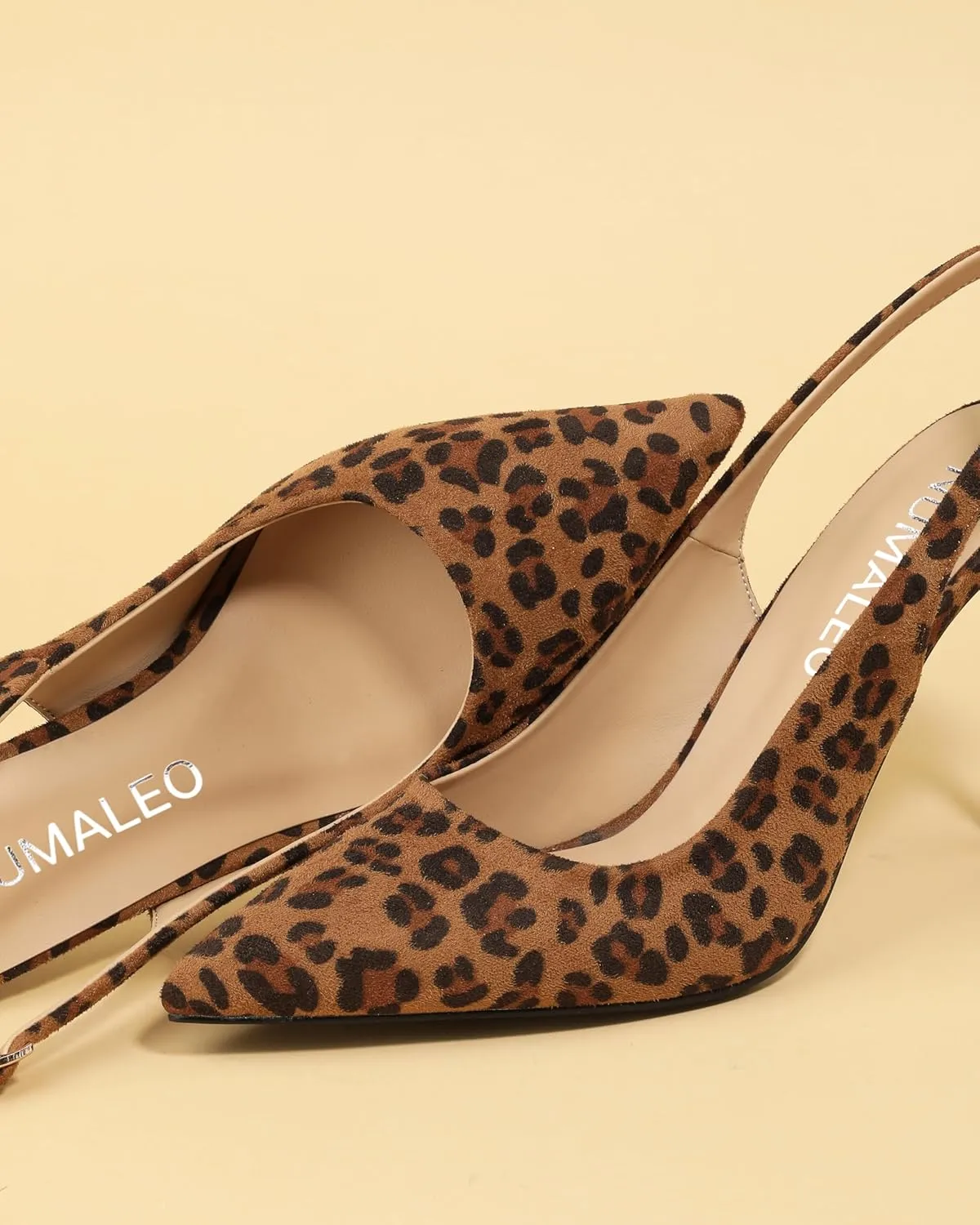 NUMALEO Slingback Heels for Women Pointed Close Toe Kitten Heels Patent Pumps Dress Party Comfy Stiletto 2.5 Inch Dress Shoes