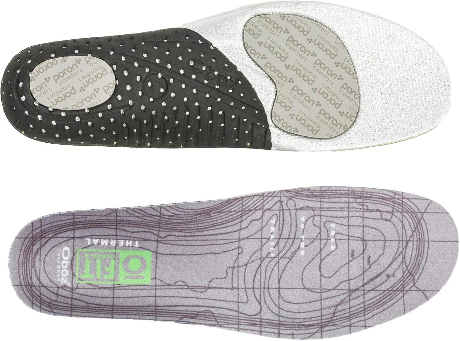 Oboz O Fit Insoles Plus Therm Green - Medium Arch, Green/Black - X-Large
