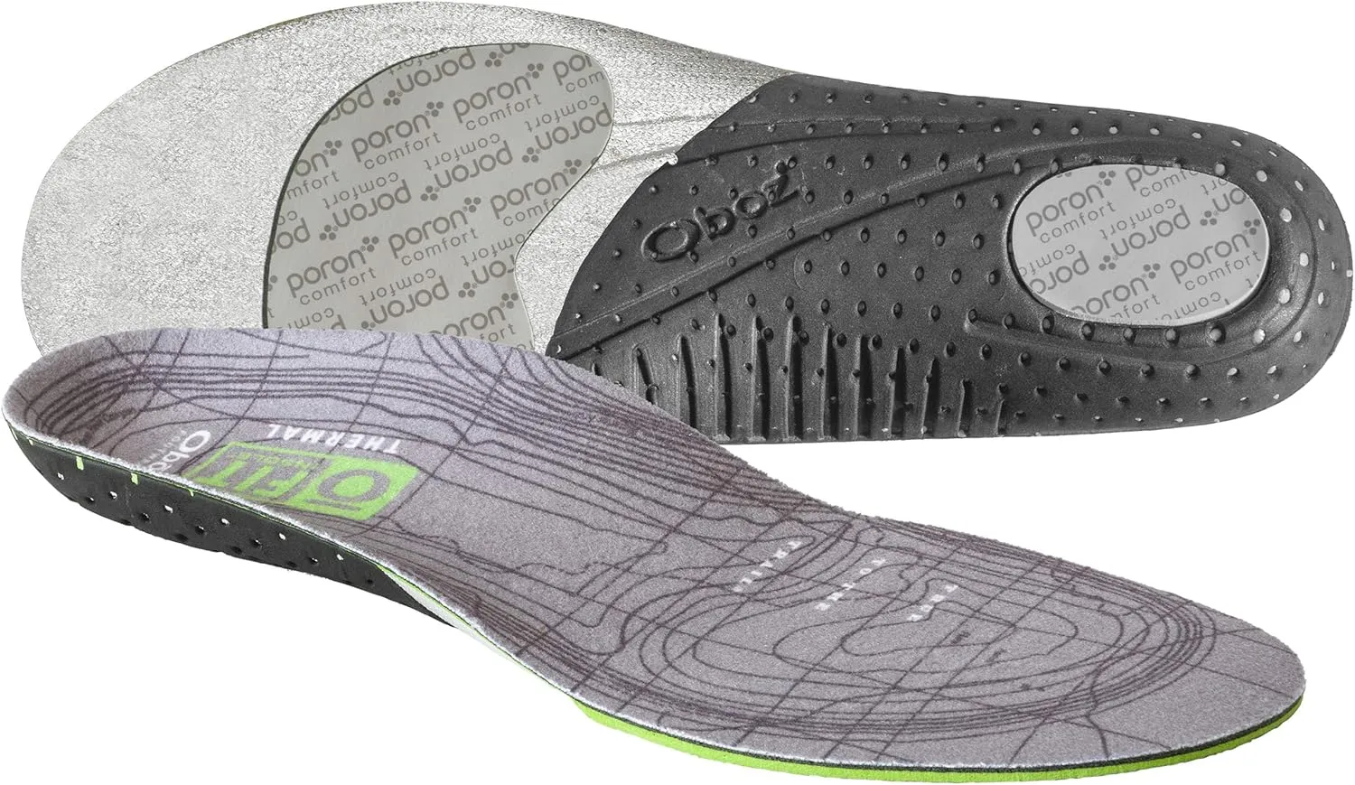 Oboz O Fit Insoles Plus Therm Green - Medium Arch, Green/Black - X-Large