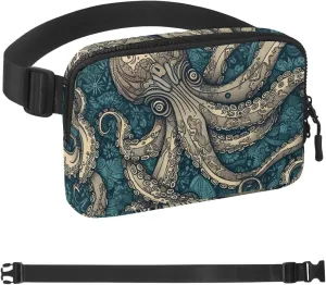 Octopus Art-1109 Belt Bag for Men and Women Fanny Pack,Belt Bag with Adjustable Strap,Fashion Crossbody Everywhere Belt Bag for Travel Outdoors Running Hiking, 1.5x9.0x5.9in/4x23x15cm
