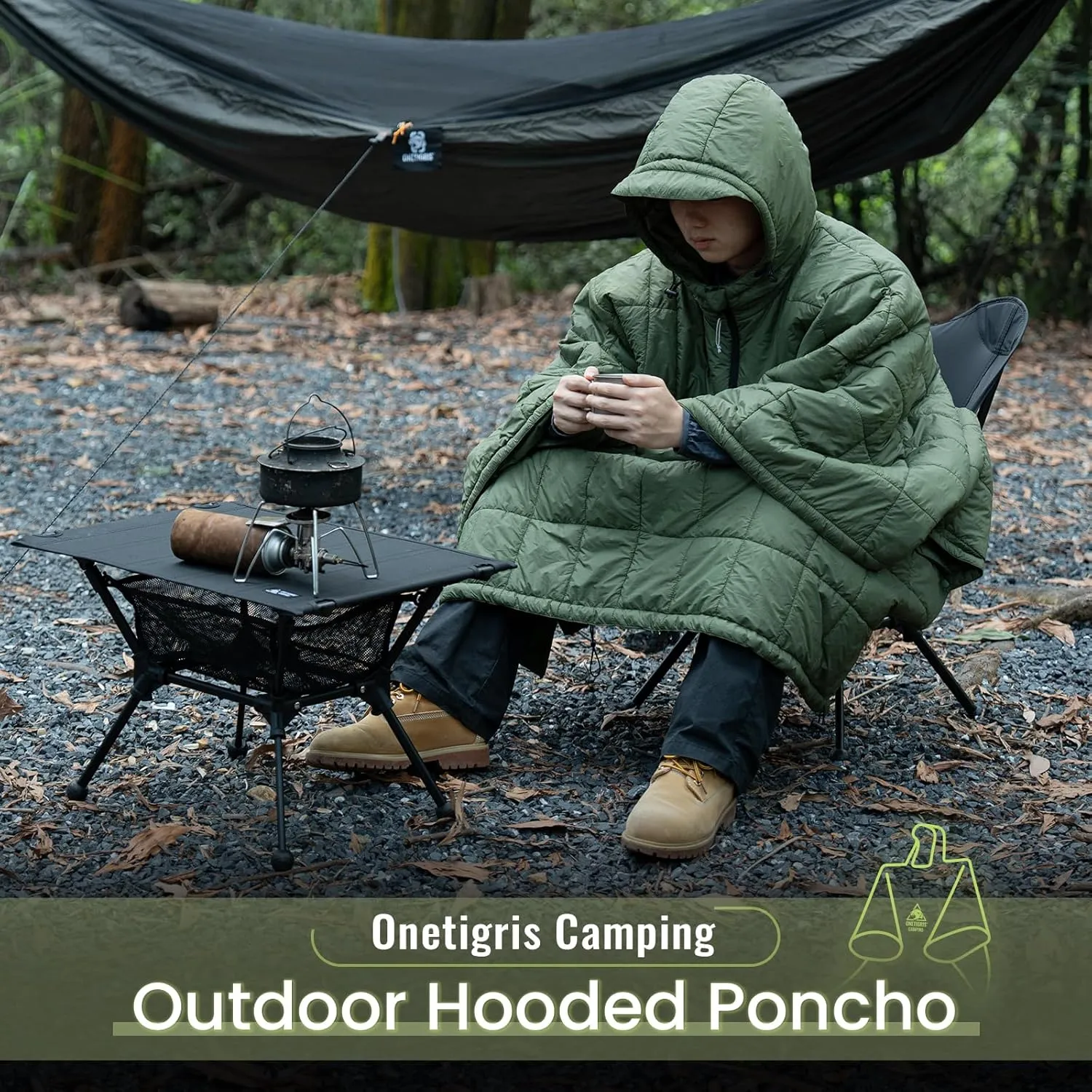 OneTigris Camping Blanket Honcho Poncho with 3M Thinsulate Insulation,2 Pack Thermarest Honcho Poncho Wearable Sleeping Bag Poncho for Camping Ultralight Water-Resisitant Warm Wearable Blanket