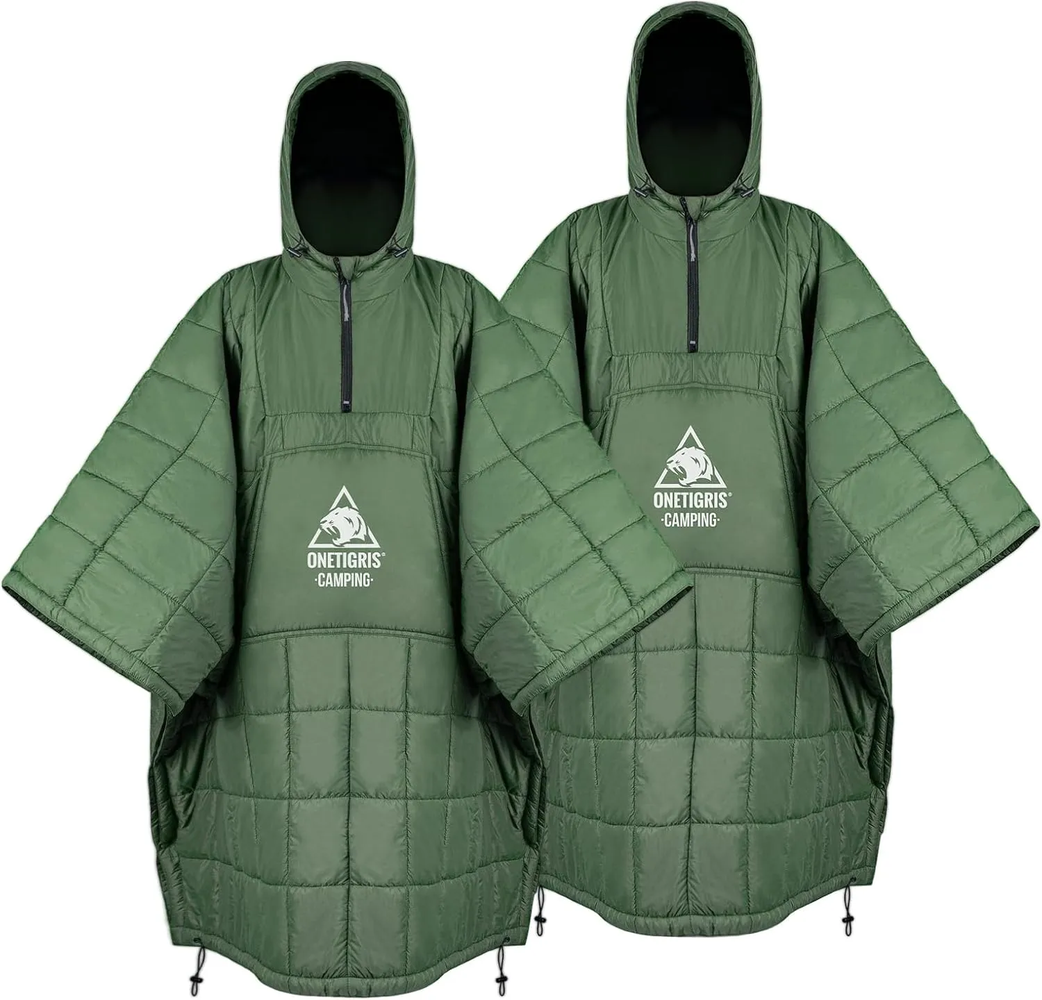 OneTigris Camping Blanket Honcho Poncho with 3M Thinsulate Insulation,2 Pack Thermarest Honcho Poncho Wearable Sleeping Bag Poncho for Camping Ultralight Water-Resisitant Warm Wearable Blanket
