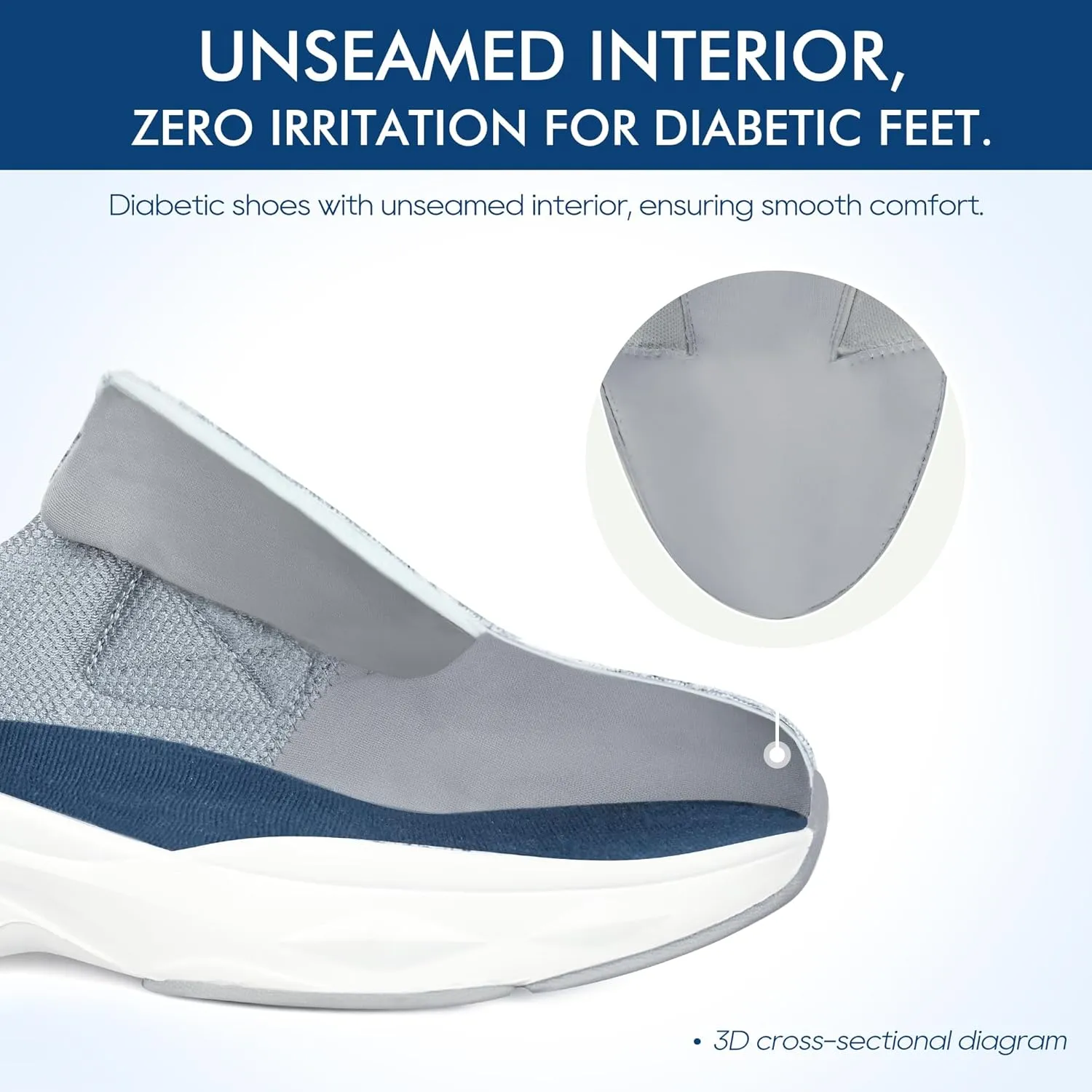 Ortho rest Men Diabetic Walking Shoes Edema Shoes for Swollen Feet Arch Support Orthopedic Sneakers